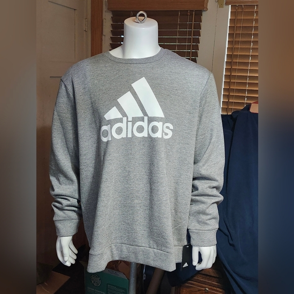 adidas Other - Adidas Golf Long Sleeve Crew Neck Fleece Pullover Sweater In Grey Size 2XL